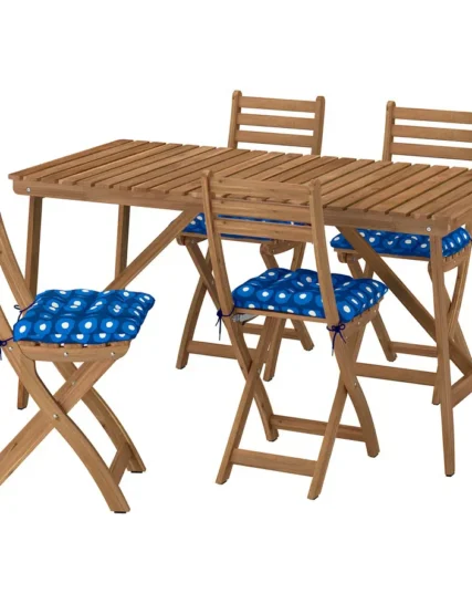 میز و ۴ صندلی تاشو مناسب فضای باز ایکیا مدل ASKHOLMEN