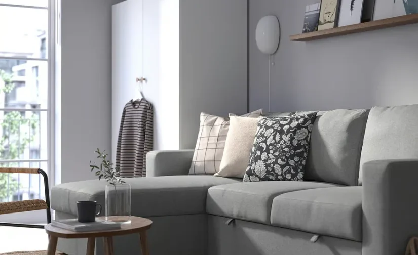 مبل تختخواب شو سه نفره به همراه کاناپه راحتی بژ/خاکستری ایکیا مدل BÅRSLÖV