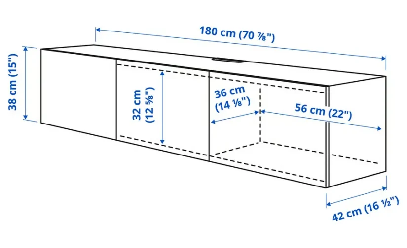 میز تلویزیون سفید سایز ۱۸۰x۴۲x۳۸ ایکیا مدل BESTÅ