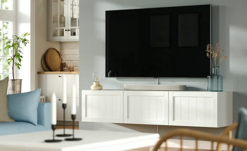 میز تلویزیون سفید سایز ۱۸۰x۴۲x۳۸ ایکیا مدل BESTÅ