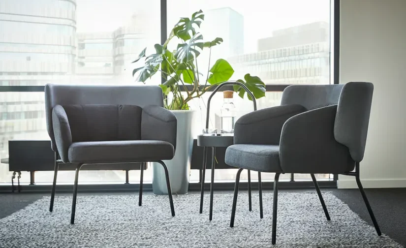 صندلی راحتی ویسل خاکستری تیره/کابوسا خاکستری تیره ایکیا مدل BINGSTA