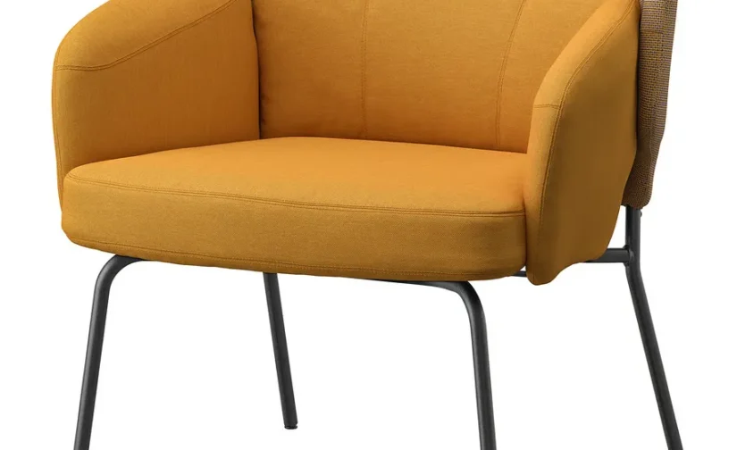 صندلی راحتی ویسل زرد تیره/کابوسا زرد تیره ایکیا مدل BINGSTA