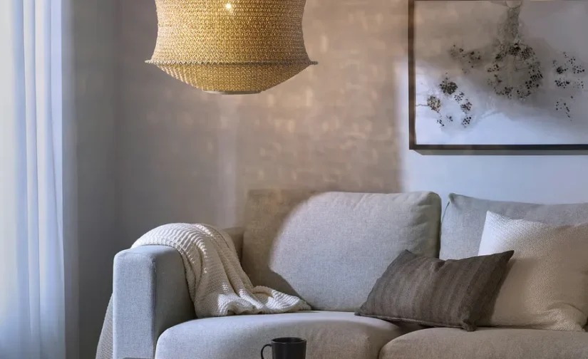 لوستر بژ/مشکی سایز ۴۵ ایکیا مدل BLÅSTÅNG / HEMMA