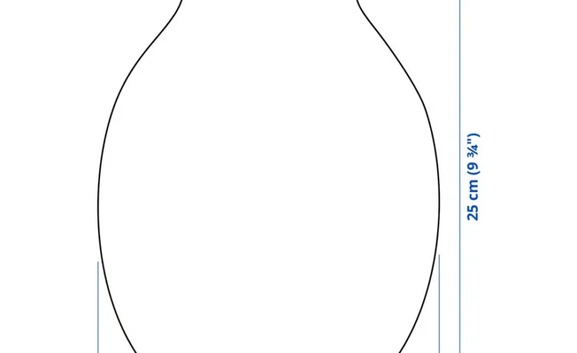 گلدان سفید/زرد راه راه ۲۵ سانتی‌متری ایکیا مدل BLODBJÖRK