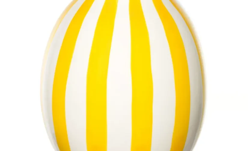 گلدان سفید/زرد راه راه ۲۵ سانتی‌متری ایکیا مدل BLODBJÖRK