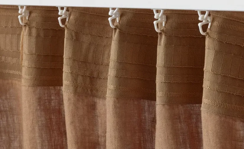 پرده ۱ جفت بژ تیره/با نوار تزئینی سایز ۱۴۵x۳۰۰ ایکیا مدل DYTÅG