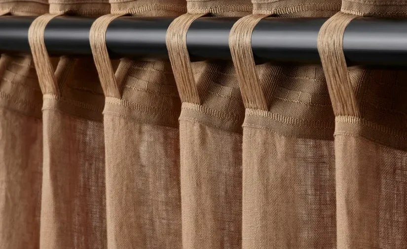 پرده ۱ جفت بژ تیره/با نوار تزئینی سایز ۱۴۵x۳۰۰ ایکیا مدل DYTÅG