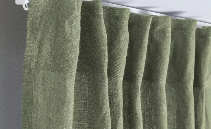 پرده ۱ جفت خاکستری-سبز/با نوار تزئینی سایز ۱۴۵x۳۰۰ ایکیا مدل DYTÅG