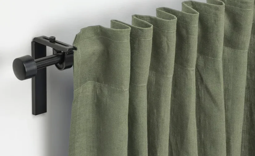 پرده ۱ جفت خاکستری-سبز/با نوار تزئینی سایز ۱۴۵x۳۰۰ ایکیا مدل DYTÅG