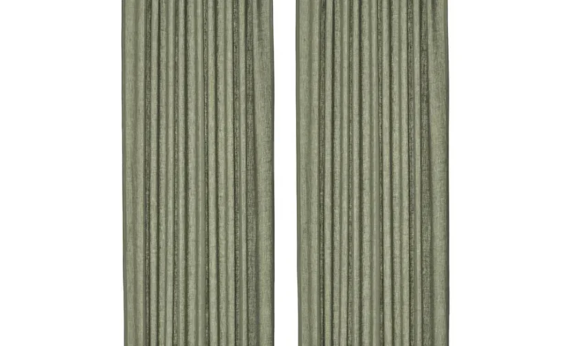 پرده ۱ جفت خاکستری-سبز/با نوار تزئینی سایز ۱۴۵x۳۰۰ ایکیا مدل DYTÅG