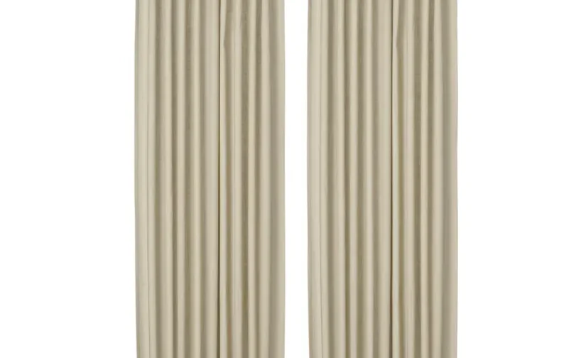 پرده ۱ جفت کتان بژ/با نوار تزئینی سایز ۱۴۵x۳۰۰ ایکیا مدل DYTÅG