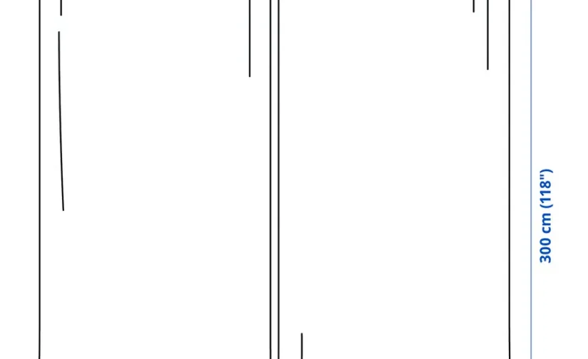 پرده ۱ جفت کتان بژ/با نوار تزئینی سایز ۱۴۵x۳۰۰ ایکیا مدل DYTÅG