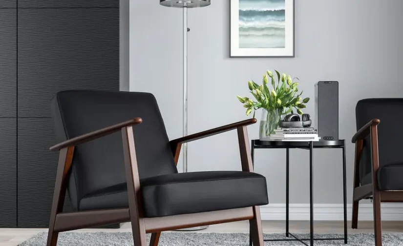 صندلی راحتی مشکی جانسبین ایکیا مدل EKENÄSET