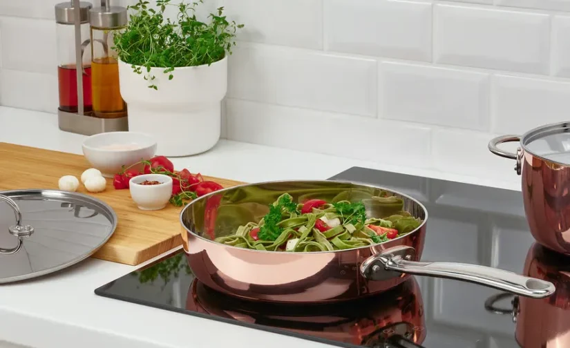 ماهیتابه با درب مسی/استیل ضد زنگ سایز 25 ایکیا مدل FINMAT