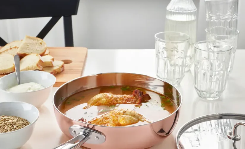 ماهیتابه با درب مسی/استیل ضد زنگ سایز 25 ایکیا مدل FINMAT