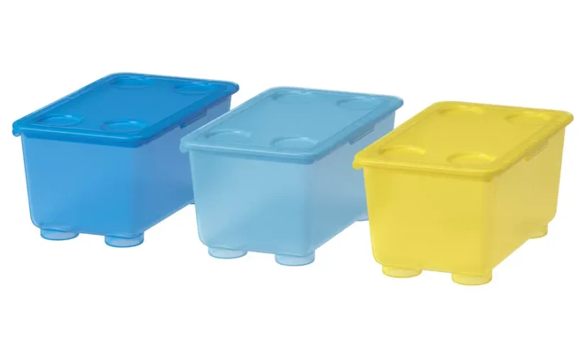 جعبه با درب زرد/آبی سایز ۱۷x۱۰ ایکیا مدل GLIS