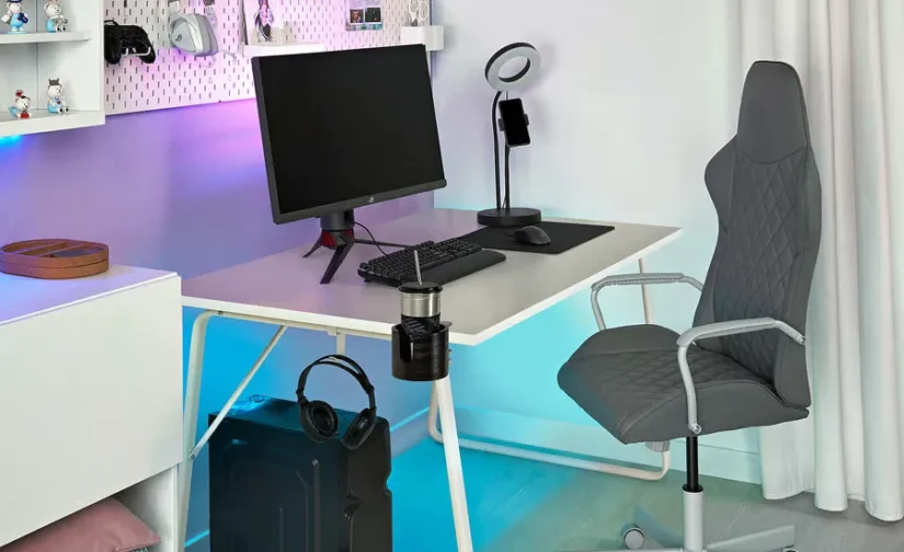 میز تحریر بژ سایز ۱۴۰x۸۰ ایکیا مدل HUVUDSPELARE