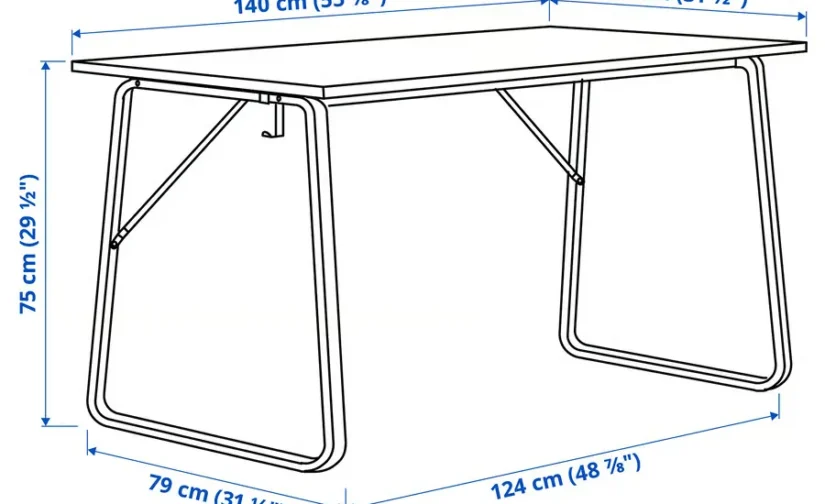 میز تحریر بژ سایز ۱۴۰x۸۰ ایکیا مدل HUVUDSPELARE