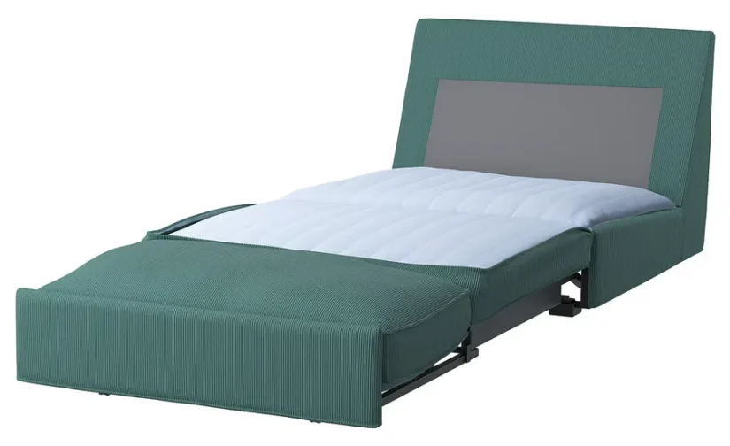 مبل تختخواب شو یک نفره خاکستری فیروزه‌ای ایکیا مدل KIVIK