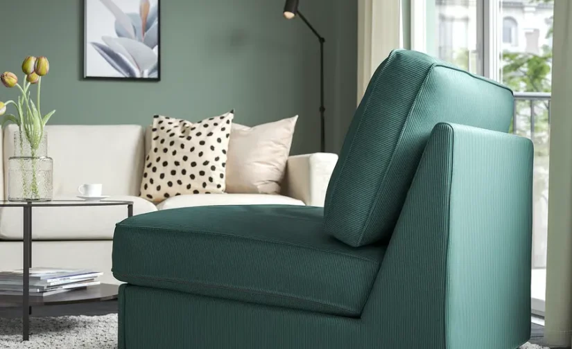 مبل تختخواب شو یک نفره خاکستری فیروزه‌ای ایکیا مدل KIVIK