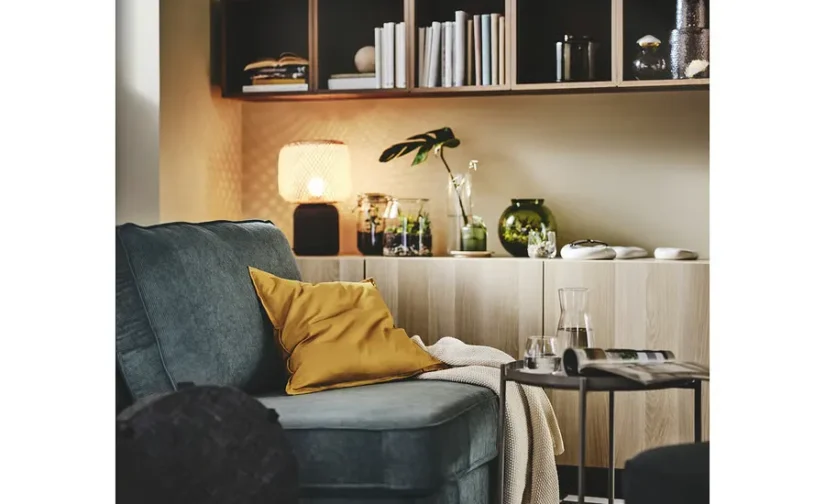 مبل تختخواب شو یک نفره خاکستری فیروزه‌ای ایکیا مدل KIVIK