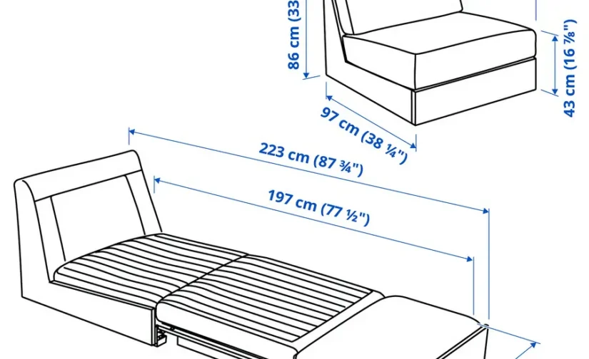 مبل تختخواب شو یک نفره ترسوند آنتراسیت ایکیا مدل KIVIK