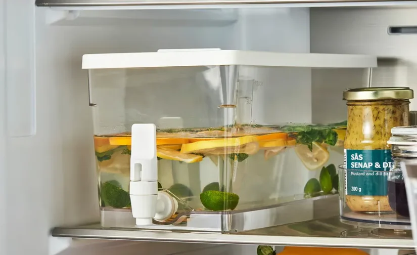 ظرف با درب شیشه‌ای برای یخچال شفاف ۴.۵ لیتر ایکیا مدل KLIPPKAKTUS