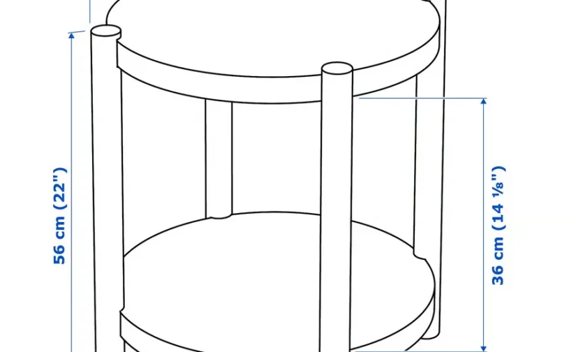 میز عسلی روکش راش قهوه‌ای تیره سایز ۵۰ ایکیا مدل LISTERBY