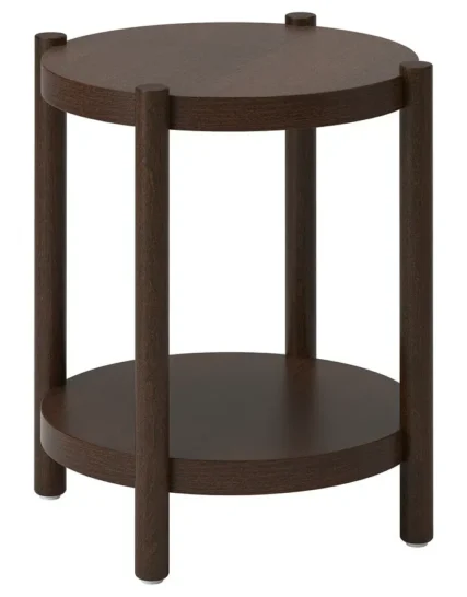 میز عسلی روکش راش قهوه‌ای تیره سایز ۵۰ ایکیا مدل LISTERBY