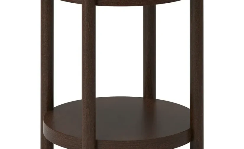 میز عسلی روکش راش قهوه‌ای تیره سایز ۵۰ ایکیا مدل LISTERBY