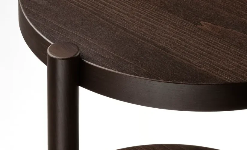 میز عسلی روکش راش قهوه‌ای تیره سایز ۵۰ ایکیا مدل LISTERBY