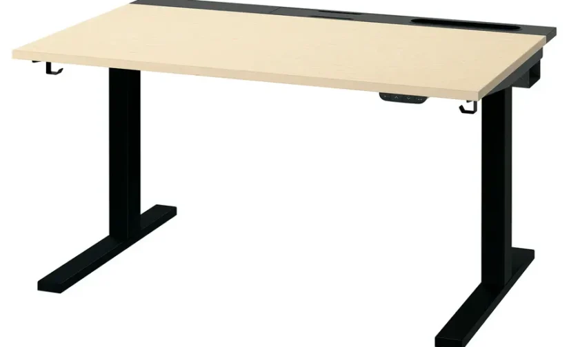 نشیمن/استند رومیزی روکش برقی توس/مشکی سایز ۱۲۰x۸۰ ایکیا مدل MITTZON