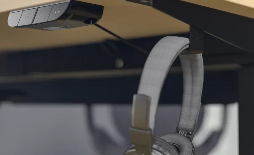 نشیمن/استند رومیزی روکش برقی توس/مشکی سایز ۱۲۰x۸۰ ایکیا مدل MITTZON