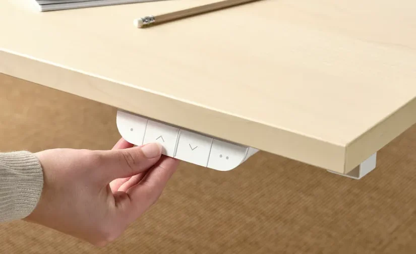 نشیمن/استند رومیزی روکش برقی توس/سفید سایز ۱۲۰x۸۰ ایکیا مدل MITTZON