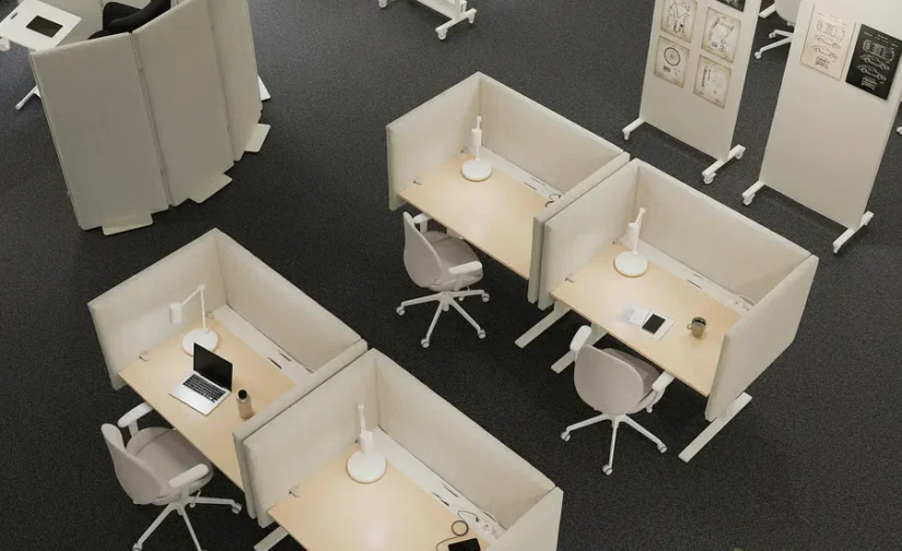 نشیمن/استند رومیزی روکش برقی توس/سفید سایز ۱۲۰x۸۰ ایکیا مدل MITTZON