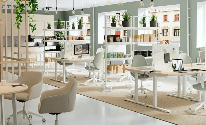 نشیمن/استند رومیزی روکش برقی توس/سفید سایز ۱۲۰x۸۰ ایکیا مدل MITTZON