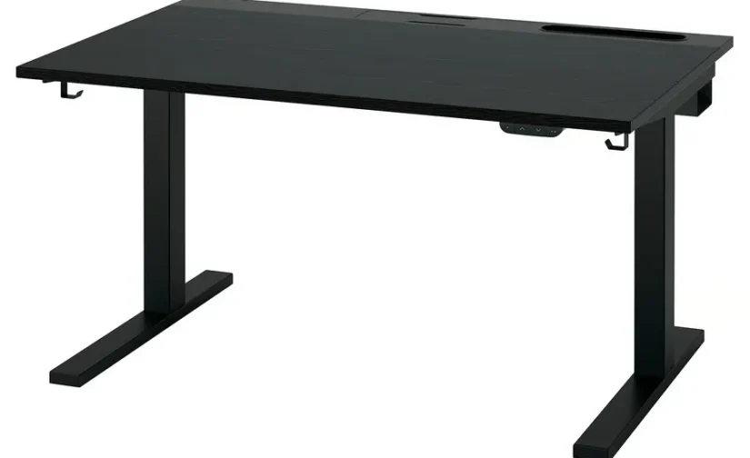 میز با قابلیت تنظیم ارتفاع برقی مشکی سایز 120*80 ایکیا مدل MITTZON