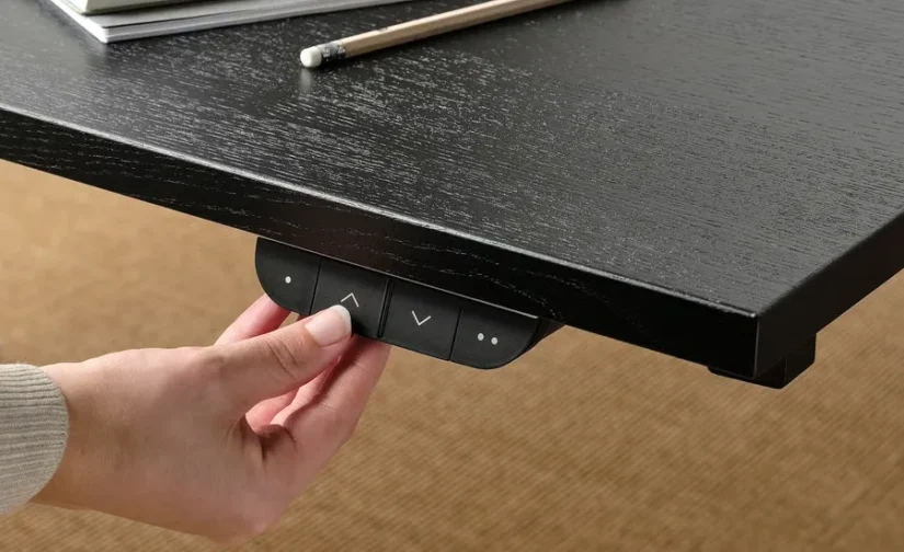 میز با قابلیت تنظیم ارتفاع برقی مشکی سایز 120*80 ایکیا مدل MITTZON