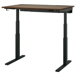 میز با قابلیت تنظیم ارتفاع برقی روکش گردو / مشکی سایز 120*80 ایکیا مدل MITTZON