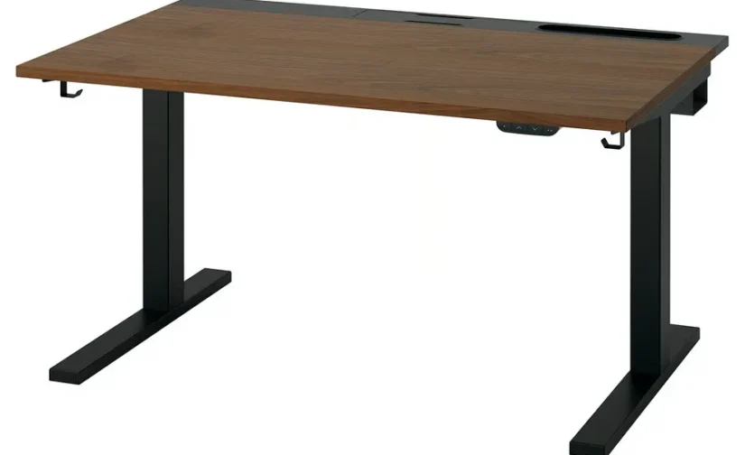 میز با قابلیت تنظیم ارتفاع برقی روکش گردو / مشکی سایز 120*80 ایکیا مدل MITTZON