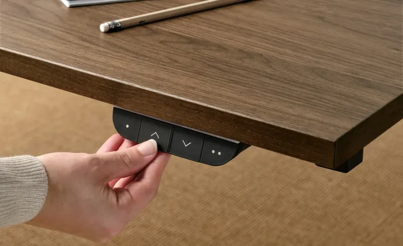 میز با قابلیت تنظیم ارتفاع برقی روکش گردو / مشکی سایز 120*80 ایکیا مدل MITTZON