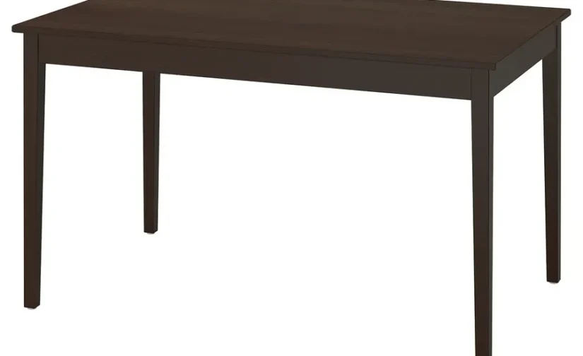 میز روکش راش با رنگ قهوهای تیره سایز ۱۳۰x۸۰ ایکیا مدل NÄSINGE