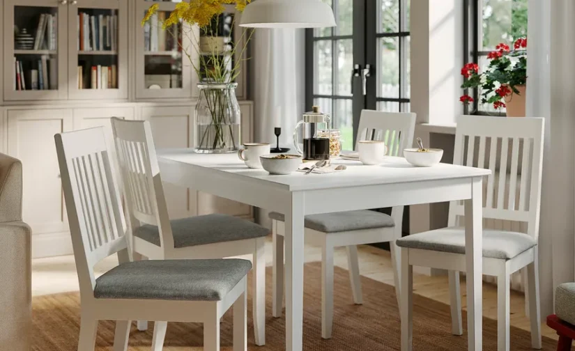 میز سفید سایز ۱۳۰x۸۰ ایکیا مدل NÄSINGE