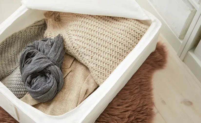 جعبه نگهداری سفید سایز ۴۳x۵۳x۱۹ ایکیا مدل SKUBB