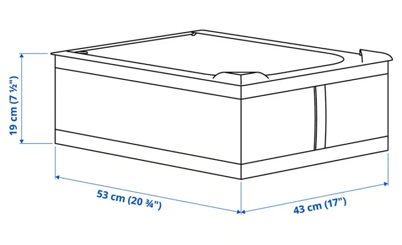 جعبه نگهداری سفید سایز ۴۳x۵۳x۱۹ ایکیا مدل SKUBB