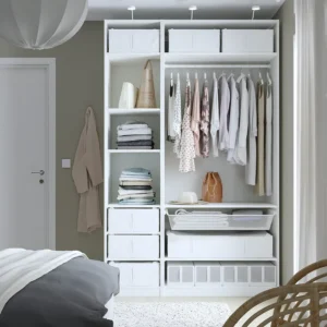 جعبه نگهداری سفید سایز ۴۳x۵۳x۱۹ ایکیا مدل SKUBB