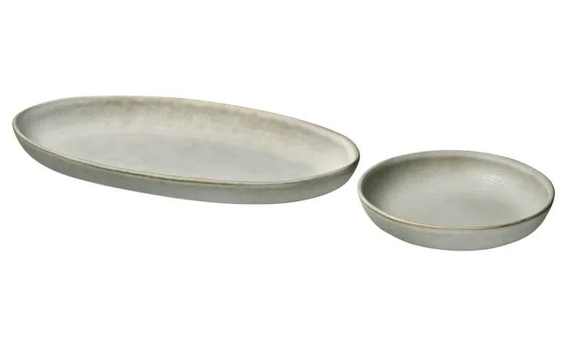 بشقاب سرو ست ۲ عددی خاکستری ایکیا مدل STOCKHOLM 2025