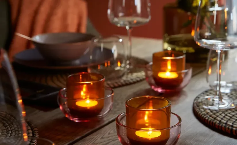 جاشمعی ست ۲ عددی صورتی/قهوهای ایکیا مدل TALLTITA