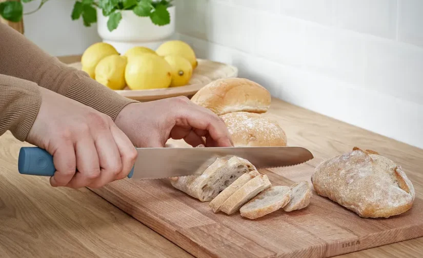 سرویس چاقوی ۳ تکه خاکستری-فیروزه‌ای ایکیا مدل TIGERBARB