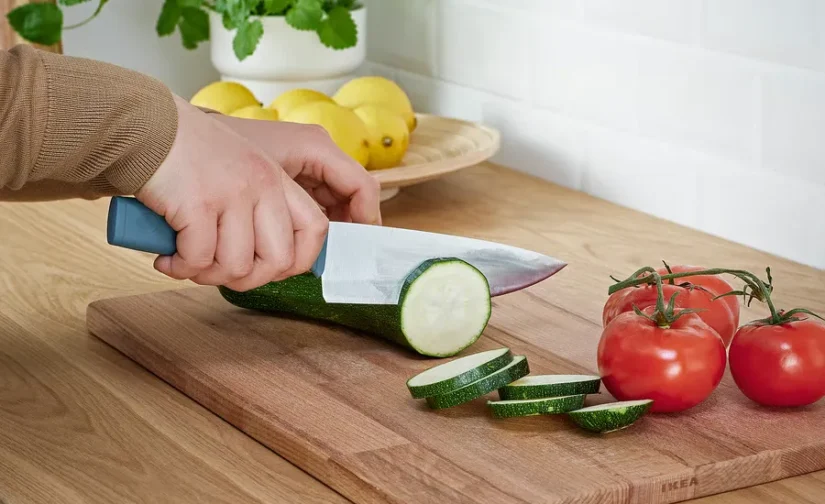 سرویس چاقوی ۳ تکه خاکستری-فیروزه‌ای ایکیا مدل TIGERBARB